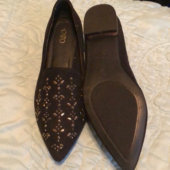 Black flats with rhinestone details - Picture 2 of 5